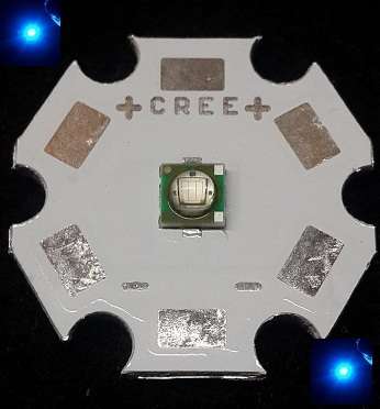 Cree Led 3W XPE Blue 20mm Aluminium Base Plate **IN STOCK**