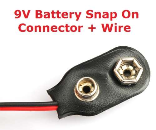 Battery 9V Snap On Connector + Wire **IN STOCK**