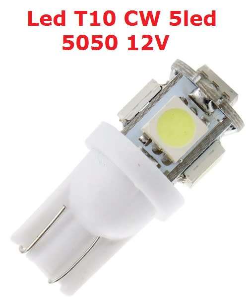 Car Led T10 CW 5led 5050 12V **IN STOCK**