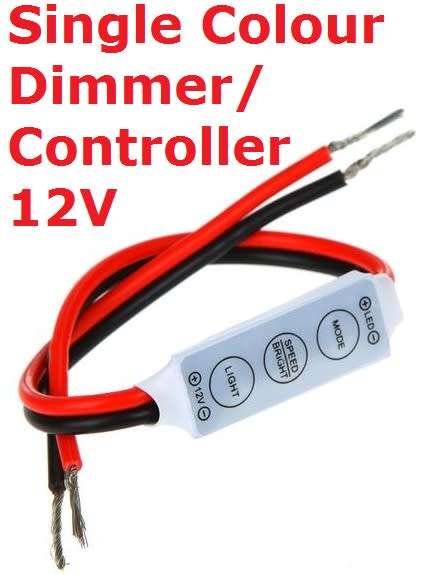 Mini Dimmer Push Button Controller for single colour 12V Led & Strip Light **IN STOCK**