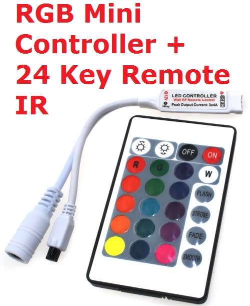RGB Mini Controller and 24 key remote IR **IN STOCK**
