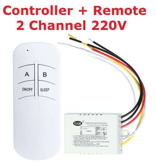 Controller + Remote 2 Channel 220V  **IN STOCK**