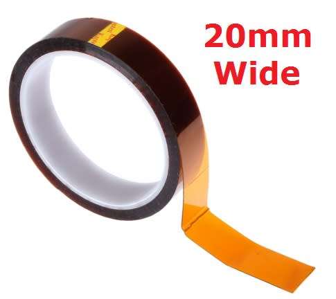 Heat Resistant Tape Polyimide 20mm Wide 30mtr Roll **IN STOCK**