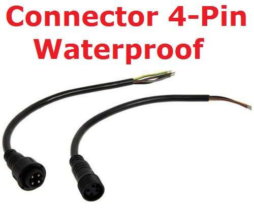 Connector 4-Pin Waterproof Set Black **IN STOCK**