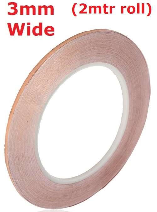 Copper Conductive Foil Tape 3mm 2mtr **IN STOCK**