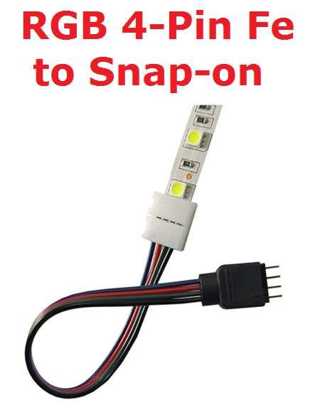 Connector RGB 4-Pin Female to Snap on Wire **IN STOCK**