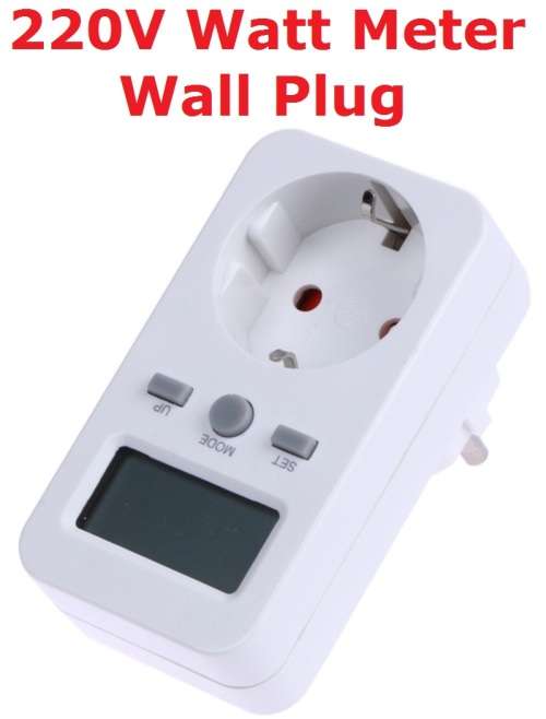 Meter Watt 220V Wall EU Plug + Display **IN STOCK**