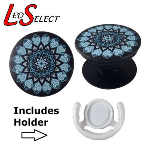 Cell Phone Finger Socket Holder - Black/Green **IN STOCK**