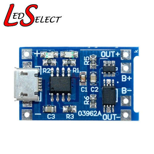 Battery Li-ion 18650 Charger Micro USB 5V 1A TP4056 with Overcharge Protection **LOCAL STOCK**