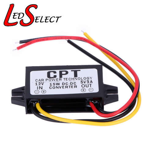 12V To 5V 3A 15W DC Car Power Converter GPS/ Camcorder/ Phone Charger **IN STOCK**