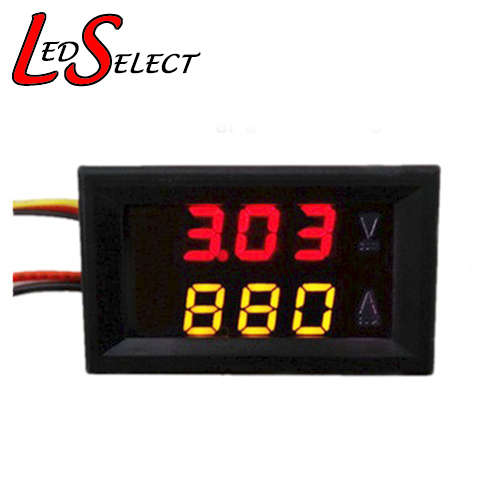 Voltmeter / Ammeter DC 0.00-33.0V/10A Dual LED Display (Red+Yellow) **IN STOCK**