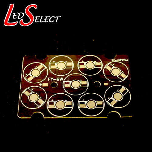 Aluminium Circuit Board for 9 Leds 88x59mm (1W, 3W or 5W leds) Aquarium Light **IN STOCK**