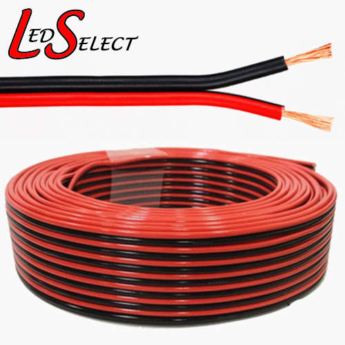 Wire Twin Flex Ripcord 1.5mm Diameter Black & Red **LOCAL STOCK**