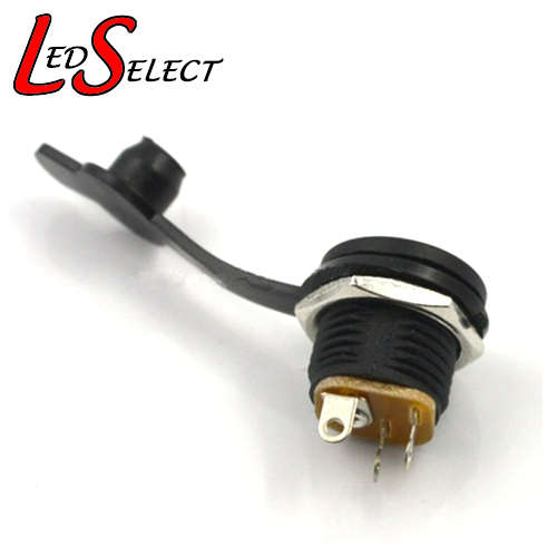DC Female Power Plug 5.5mm x 2.1mm Connector Panel Mount + Waterproof Cap  **LOCAL STOCK**