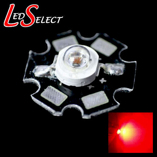 1W Led Red on Aluminium Base **IN STOCK**