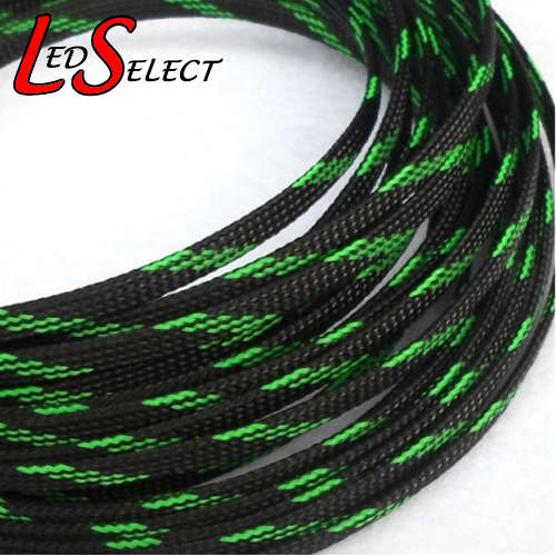 Wire Sleeving 6mm Black + Green **LOCAL STOCK**