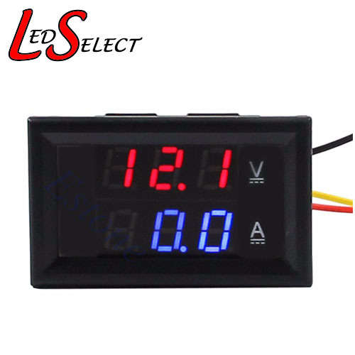 Meter Voltmeter + Ammeter 3 Digit Red/Blue DC 4.5-30V 0-50A **LOCAL STOCK**