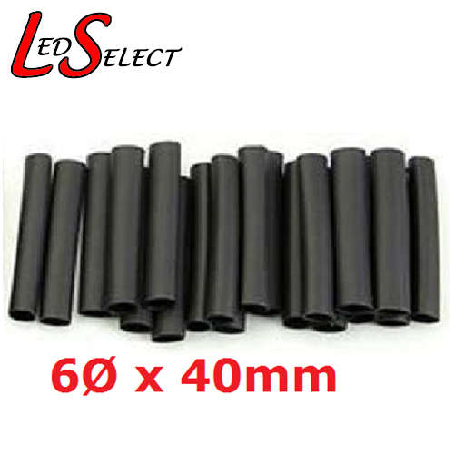Heat Shrink 6mm Diameter 40mm Long Black **LOCAL STOCK**