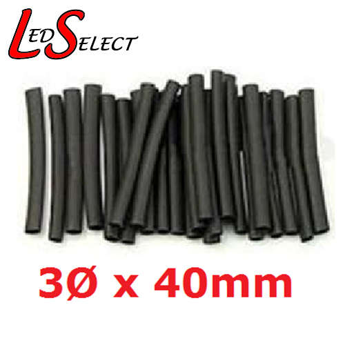 Heat Shrink 3mm Diameter 40mm Long Black **LOCAL STOCK**