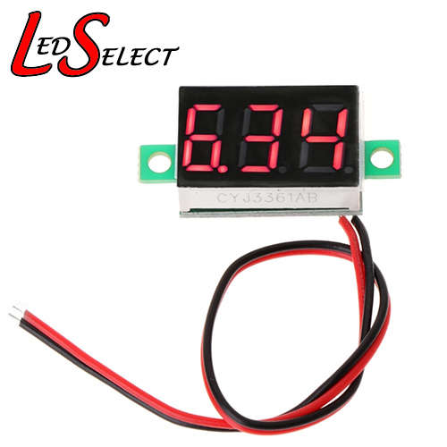 Voltmeter 4.5-30V DC Mini 2 Wire 3 Digit (Red LED) 0.36" **LOCAL STOCK**
