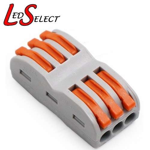 Wire Connector Double Sided Wago 3 Lever for 0.08mm to 4mm wire **LOCAL STOCK**