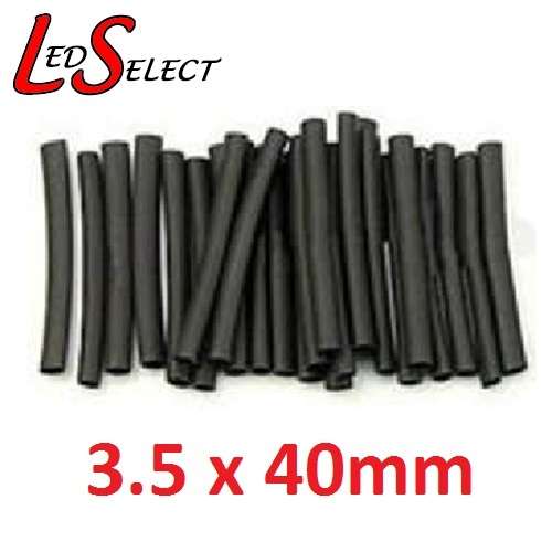Heat Shrink 3.5mm Diameter 40mm Long Black **LOCAL STOCK**