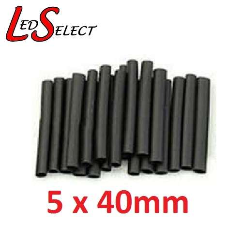 Heatshrink 5mm Diameter 40mm Long Black **LOCAL STOCK**