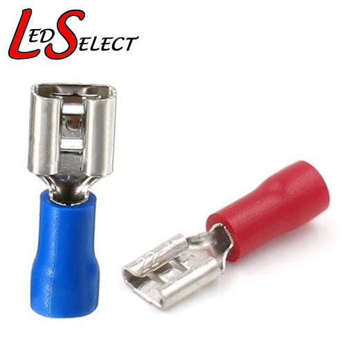 Connector Crimp Spade Wire Terminal 7.4mm Red + Blue (Pair) **LOCAL STOCK**