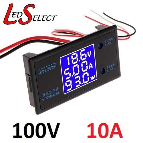 Wattmeter Watt Meter Volt Amp DC 12V (Measure 0-100V 10A) **LOCAL STOCK**