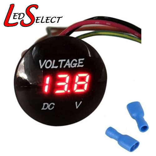 Volt meter DC 5-30V Round Waterproof Red 3 Digit Display **LOCAL STOCK**