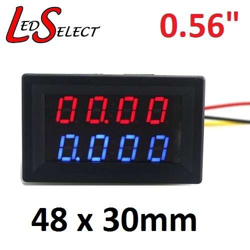 Voltmeter Ammeter DC 0-200V/ 0-10A 4-Digit Display (Red/Blue) **LOCAL STOCK**