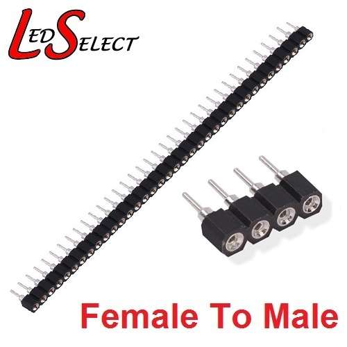 Header Pin Round Female to Male 2.54mm 40Pin Round Black **LOCAL STOCK**
