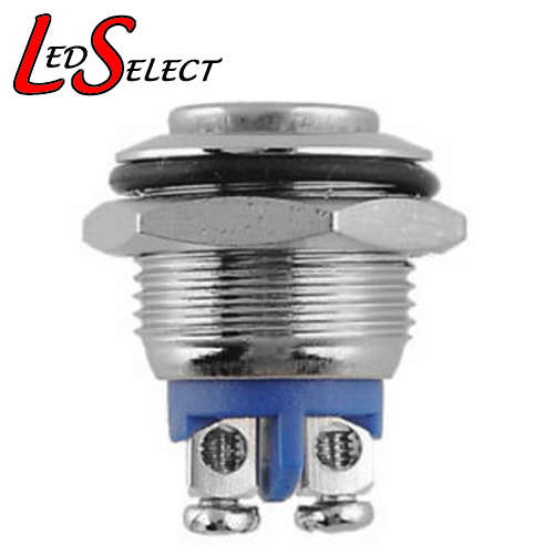Switch Stainless Steel Finish Push Button Momentary Raised 19mm **LOCAL STOCK**