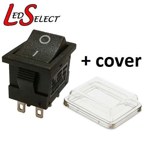 Switch Rocker Panel Button 6 PIN Black 250V 6A On-Off with Clear Cover **LOCAL STOCK**
