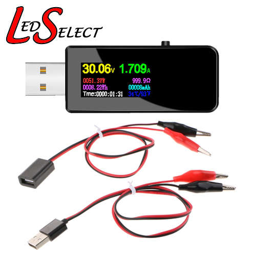 Meter 11in1 5V USB Multicolour Led + Alligator Cable Leads **LOCAL STOCK**