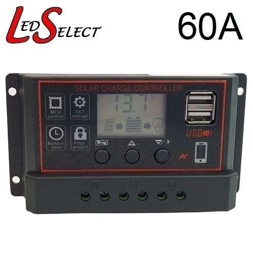 Solar Charge Controller Regulator 12/24V 60A with Display USB **LOCAL STOCK**