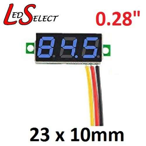 Voltmeter DC 0-100V 0.28" Adjustable Mini 3 Digit Display Blue **LOCAL STOCK**