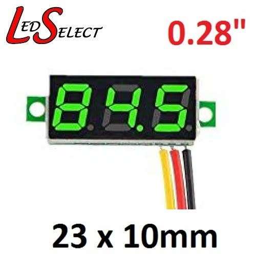 Voltmeter DC 0-100V 0.28` Mini 3 Digit Display Green **LOCAL STOCK**