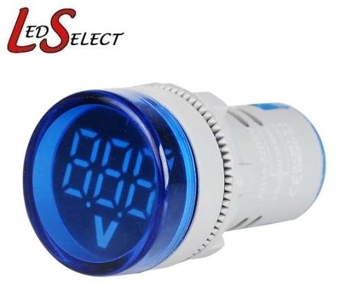 Voltmeter Voltage Meter Digital Display 22mm 220V AC (60-500V) Blue **LOCAL STOCK**