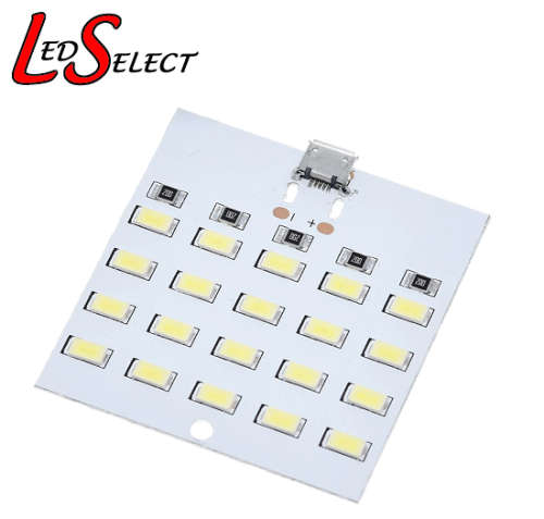 Led Board 5V Micro USB 52x50mm 20x5730 CW  **LOCAL STOCK**