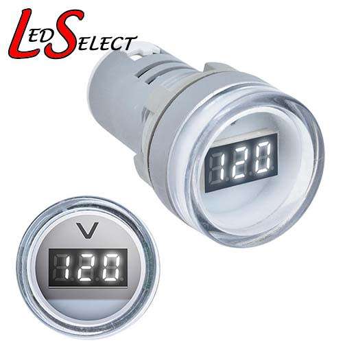 Voltmeter Voltage Meter Digital Display 22mm 220V AC (60-500V) White **LOCAL STOCK**