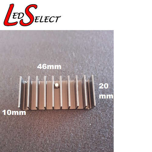 Heatsink 46 x 20 x 10mm Black **LOCAL STOCK**