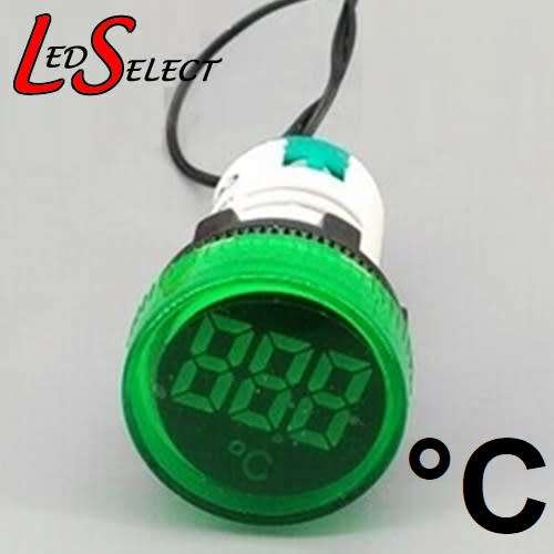 Temperature Meter Digital Display 22mm 220V AC (-19 to 119 °C) Green **LOCAL STOCK**