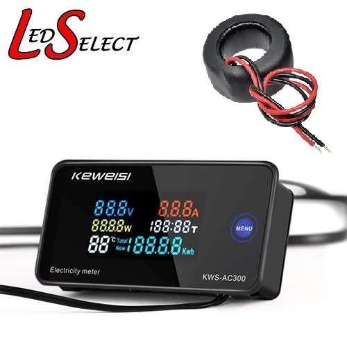 Meter Energy Watt 6-IN-1 AC 220V 100A + Closed Ring **LOCAL STOCK**
