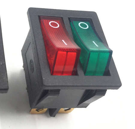 Switch Double Rocker Panel Button 6 PIN Red/Green Illuminated Led 250V 15A On-Off **Coming Soon**