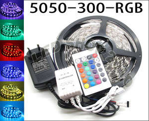 Led Strip Light 5Mtr RGB 5050/ 60 Led's Per Mtr , Power Supply & 24Key Remote Control