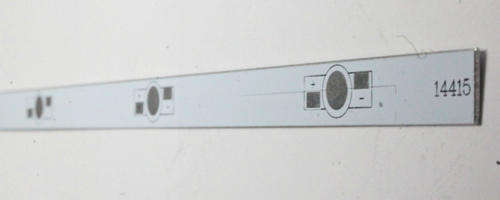 Led Aluminium Printed Circuit Board 390x10x1.2mm 5 pcs 1W, 3W or 5W led **IN STOCK**