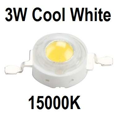 3W Led Cool White 13000K-15000K
