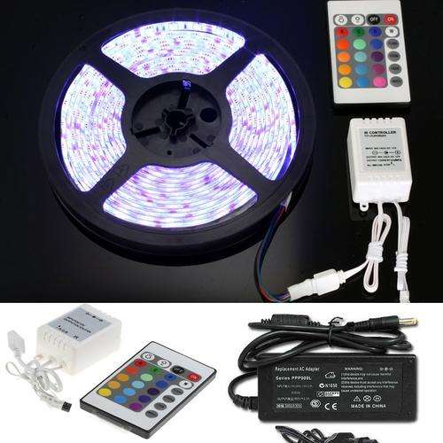 Led Strip Light Multi-ColourRGB 5Mtr (Large Bright Led!)Non Waterproof Complete Set