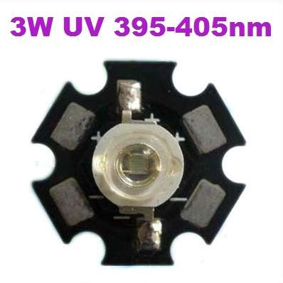 3W Led UV 395-405nm 3.4-3.8V 600mA on Aluminium Base